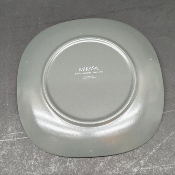 Mikasa Swirl Square Graphite Gray Salad Plate 8 3/4" Modern Design - Picture 6 of 8